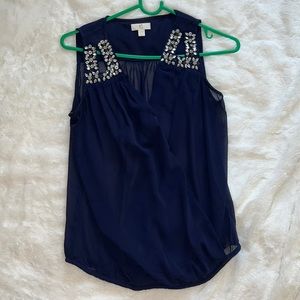 Navy see through top
